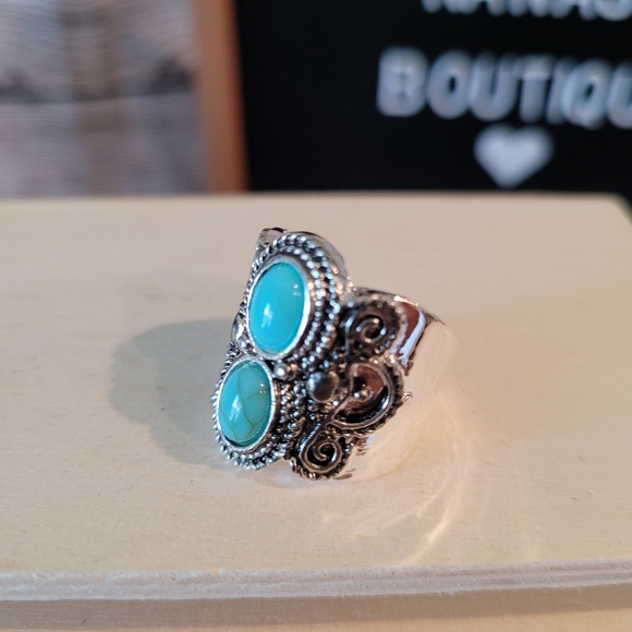 Bohemian Turquoise Silver Ring✨️ - Picture 2 of 12